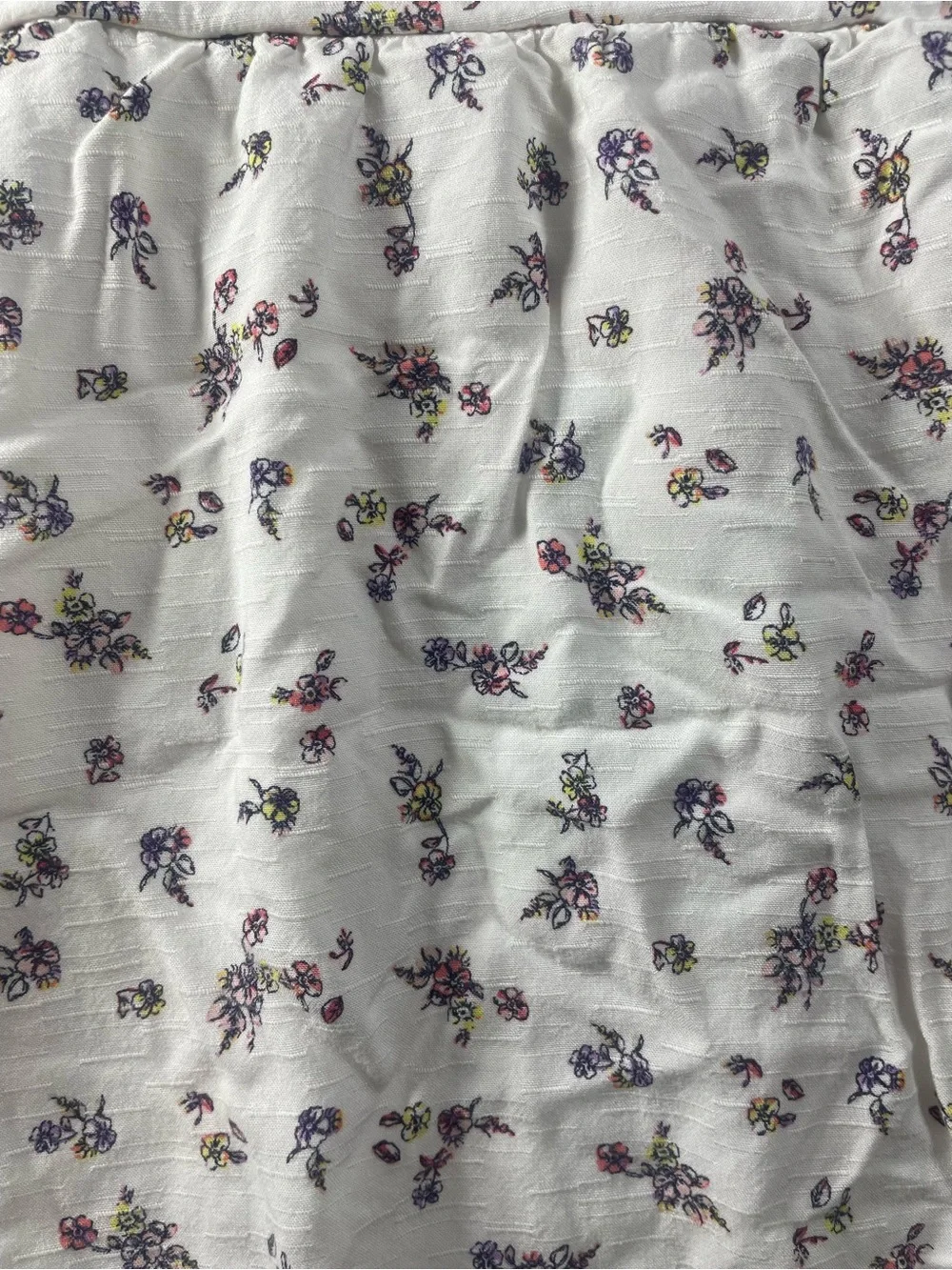 art class‎ White Dress with Purple Floral Print